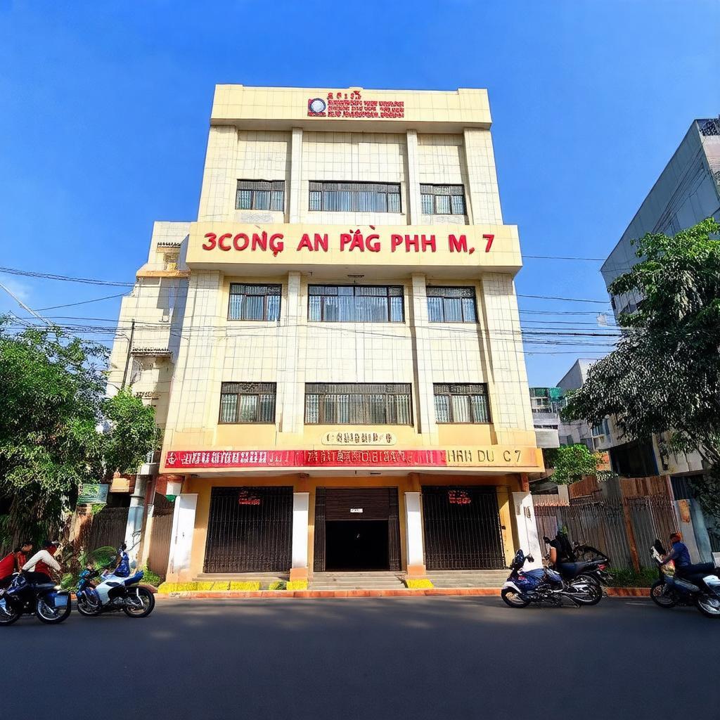 Hình ảnh trụ sở Công an P. Phú Mỹ – 30 Lô K, Đường D1, Q. 7 giúp nhận diện dễ dàng